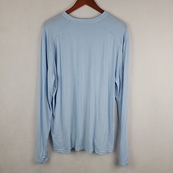 Free Fly Shirt Mens XXL Light Blue Bamboo Lightweight Long Sleeve Crew Neck - Picture 8 of 10